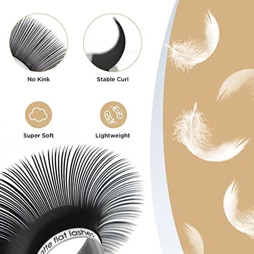 LASHVIEW FLAT 0.15D 12mm Ellipse Eyelash Extensions - Super Matte Black Faux Mink thumbnail 4