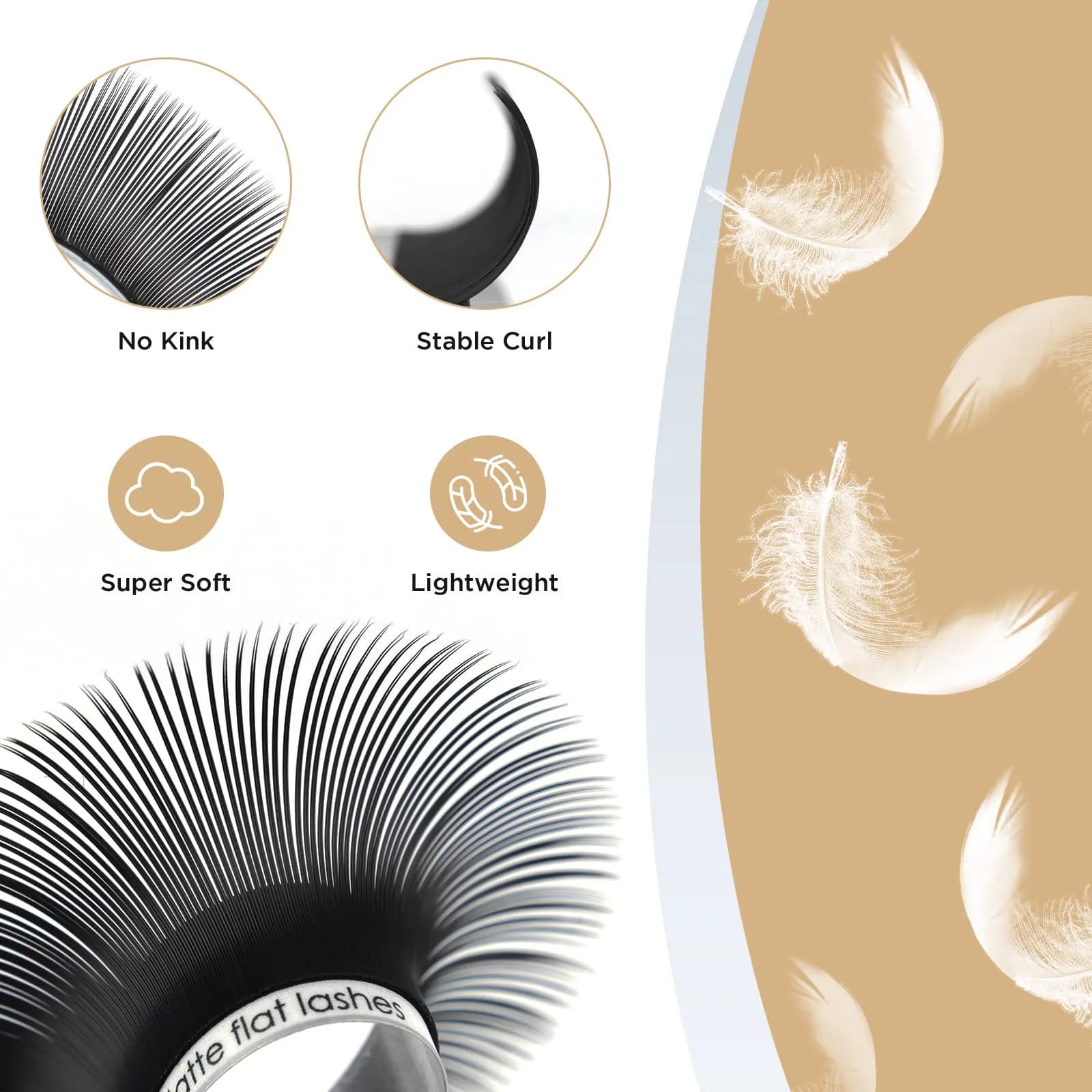 LASHVIEW FLAT 0.15D 12mm Ellipse Eyelash Extensions - Super Matte Black Faux Mink - view 4