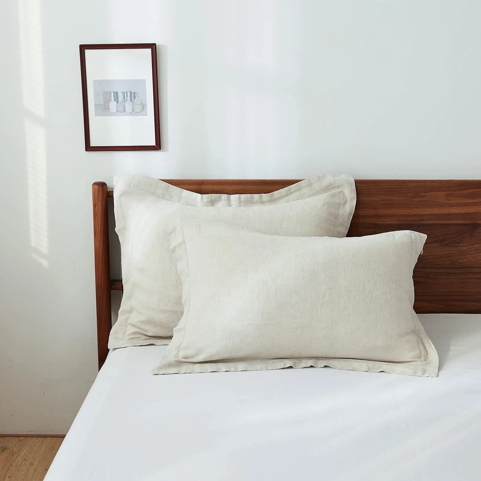 King Linens 100% Linen Pillow Shams Pack of 2 | Soft, Breathable & Eco-Friendly (20'' x 26'') — Linen / 20''x36'' - Basic