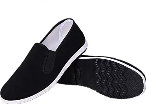 APIKA Traditional Old Beijing Shoes Kung Fu Tai Chi Shoes Rubber Sole Black | Unisex Chinese Culture thumbnail 1