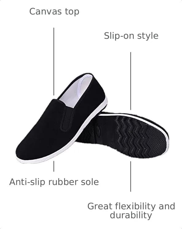 APIKA Traditional Old Beijing Shoes Kung Fu Tai Chi Shoes Rubber Sole Black | Unisex Chinese Culture thumbnail 4