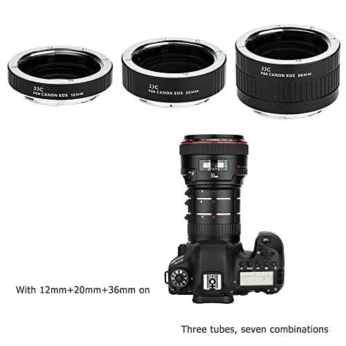 JJC Auto Focus Macro Extension Tube Set for Canon EF/EF-S Mount Cameras & Lenses (12mm, 20mm, 36mm Tubes) | For Macro Photography thumbnail 4