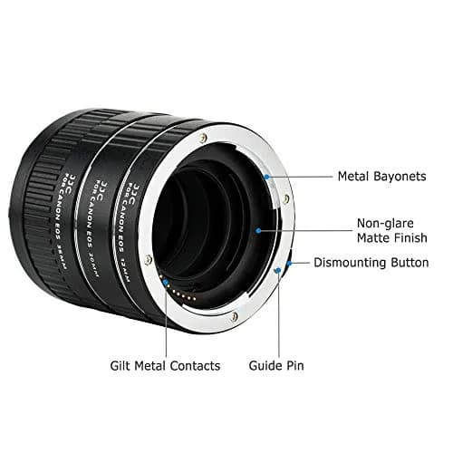 JJC Auto Focus Macro Extension Tube Set for Canon EF/EF-S Mount Cameras & Lenses (12mm, 20mm, 36mm Tubes) | For Macro Photography thumbnail 2