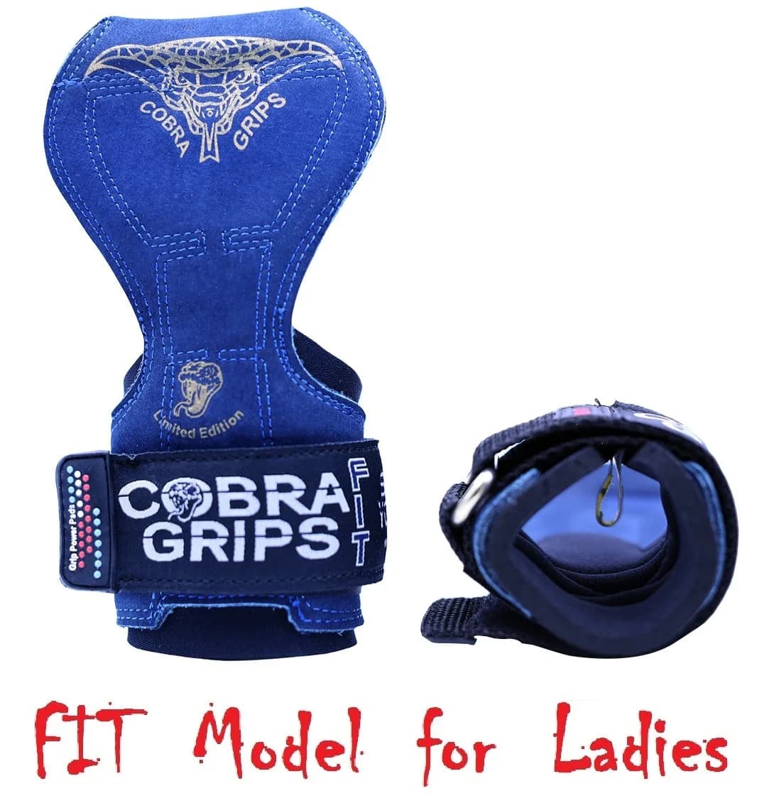 Cobra Grips FIT Blue Leather Weightlifting Gloves with Wrist Wraps - 4.25-7.0" Wrist - view 4