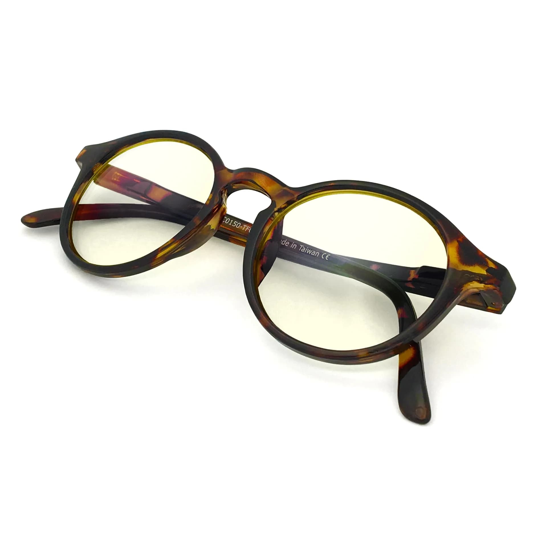 J+S Mana Round Tortoise Blue Light Blocking Glasses with Low Color Distortion Lens - main product image