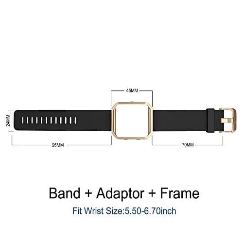 Simpeak Sport Band Compatible with Fitbit Blaze Small (24mm) | Black Band + Rose Gold Frame thumbnail 6