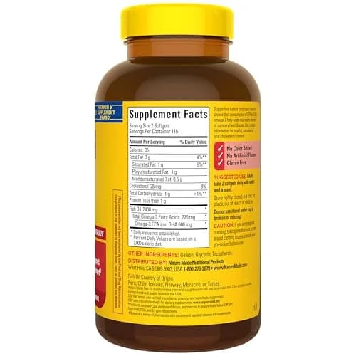 Nature Made Fish Oil Omega 3 Supplements 1200 mg Softgels 230 Count | Heart Health Support thumbnail 7