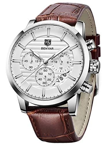 BY BENYAR Men's Analog Quartz Chronograph Watch 44mm (1.73 inch) | Water Resistant with Luminous Dial thumbnail 1