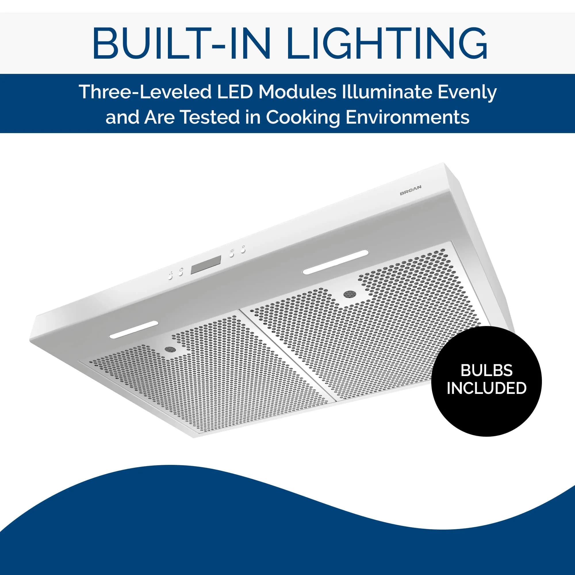 Broan-NuTone Glacier 36-inch Under-Cabinet Range Hood with 3-Speed Fan & LED Light, White - view 4