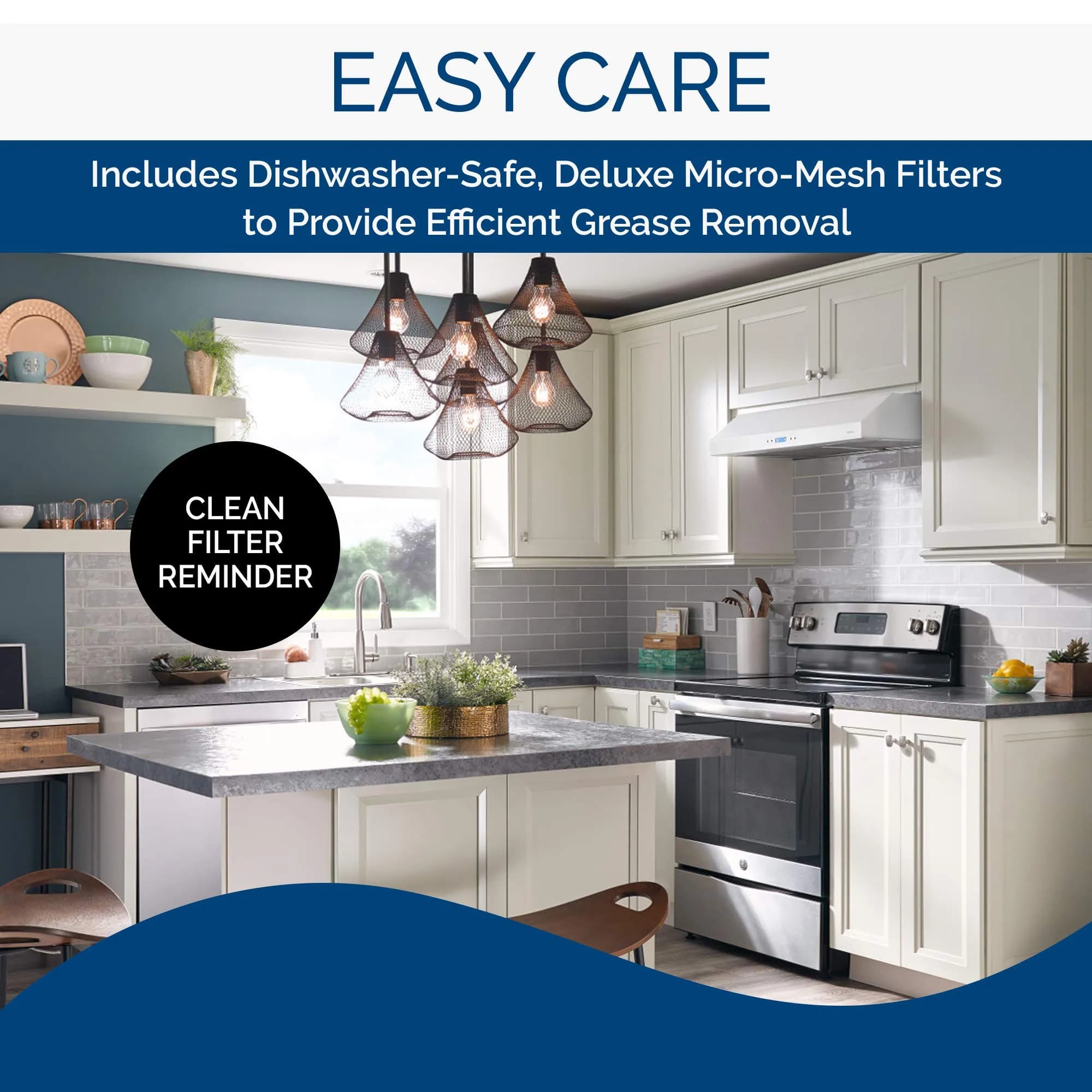 Broan-NuTone Glacier 36-inch Under-Cabinet Range Hood with 3-Speed Fan & LED Light, White - view 6