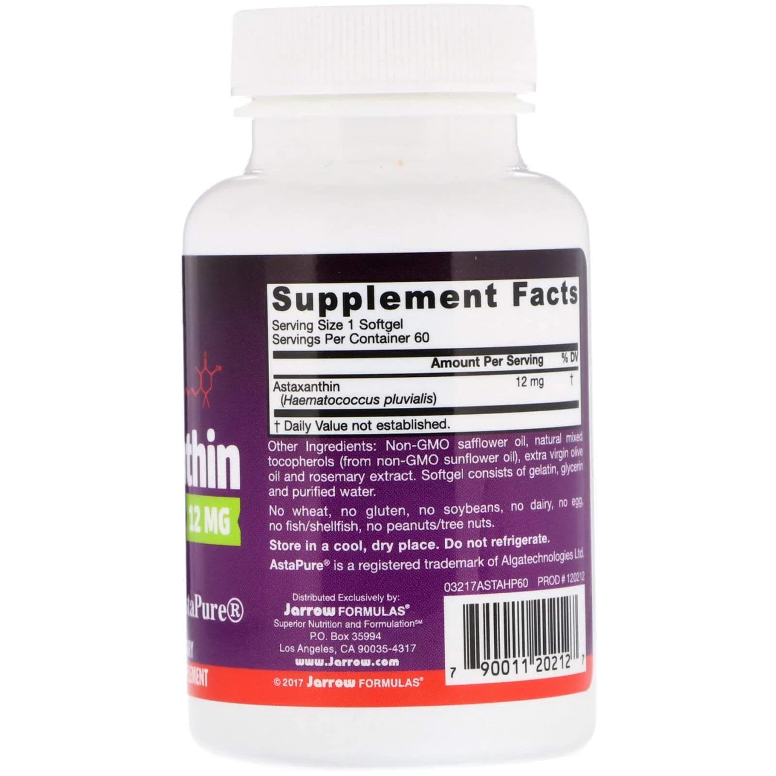 Jarrow Formulas Astaxanthin 12 mg Softgels (60 Count, 2.27 kg) | Antioxidant Support for Immune and Eye Health - view 2