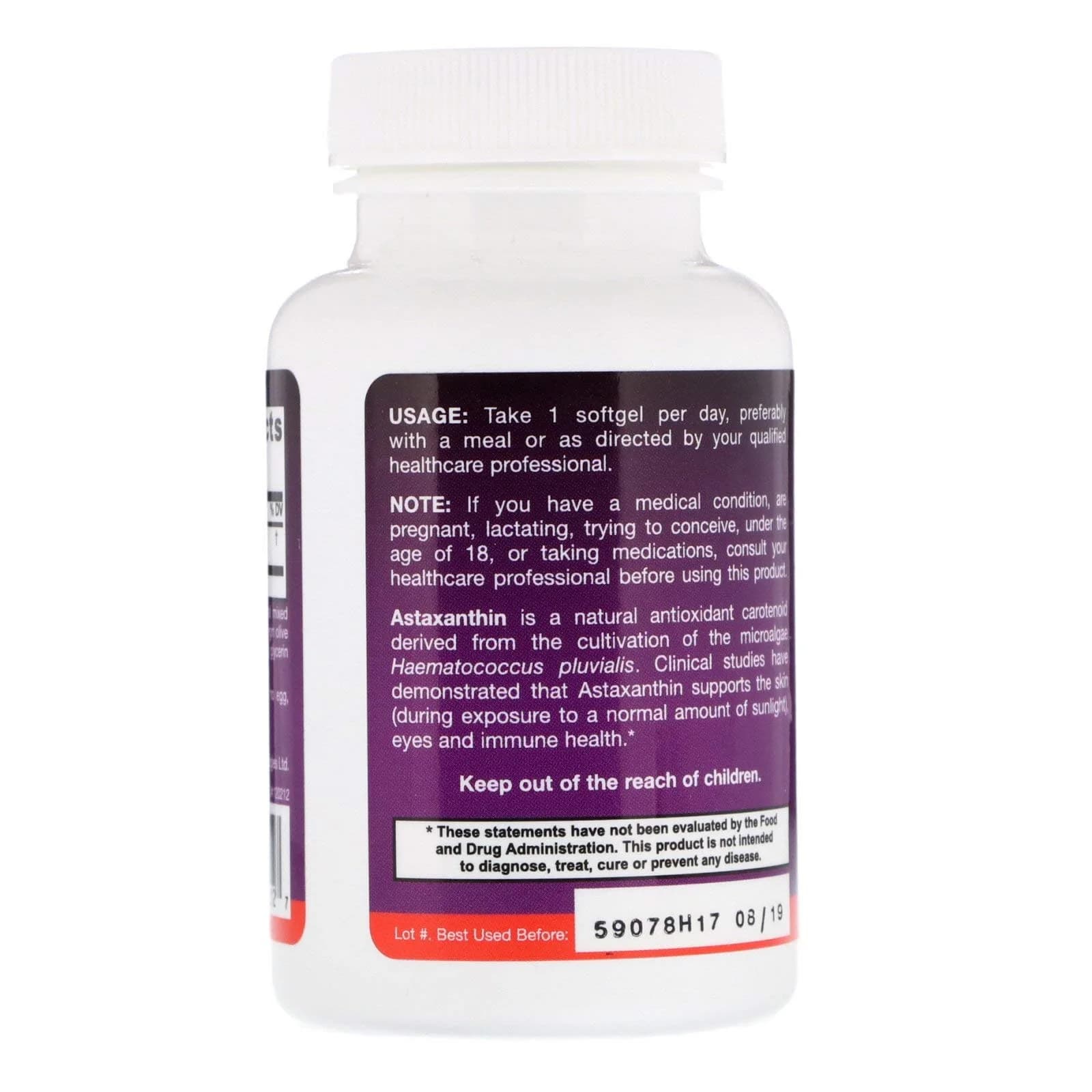 Jarrow Formulas Astaxanthin 12 mg Softgels (60 Count, 2.27 kg) | Antioxidant Support for Immune and Eye Health - view 3