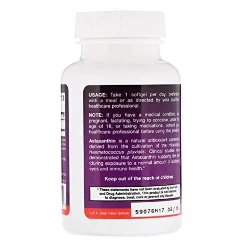 Jarrow Formulas Astaxanthin 12 mg Softgels (60 Count, 2.27 kg) | Antioxidant Support for Immune and Eye Health thumbnail 3