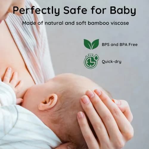 BABY BLISS Organic Nursing Pads Washable Bamboo Viscose Breastfeeding Pads 14 Count (Pastel Touch, 3.9") | Triple-Layer Leak Protection thumbnail 5