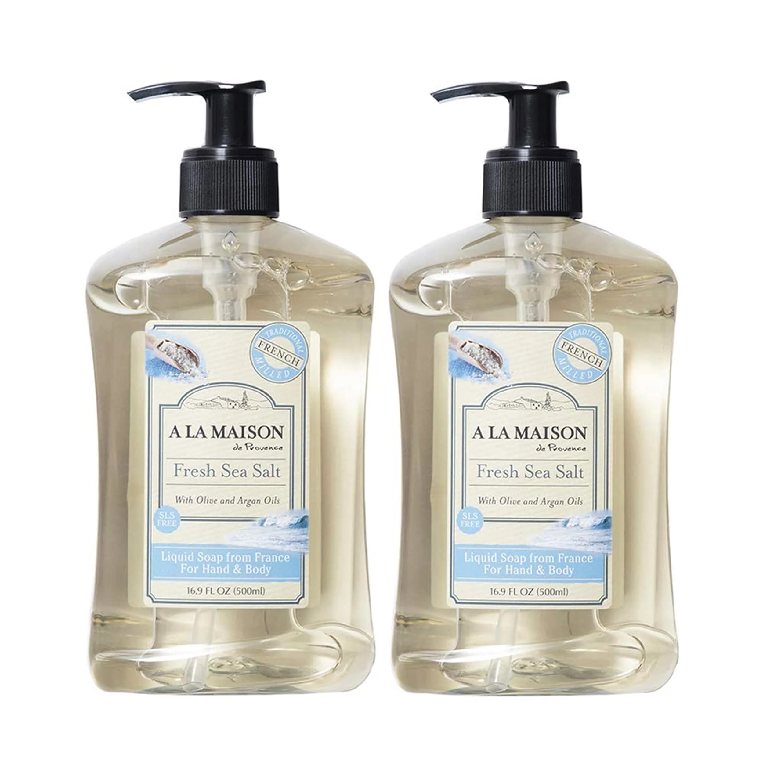 A LA MAISON Fresh Sea Salt French Liquid Hand Soap 16.9 oz | Natural, Vegan & Biodegradable - main product image