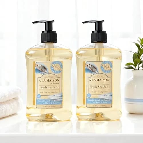 A LA MAISON Fresh Sea Salt French Liquid Hand Soap 16.9 oz | Natural, Vegan & Biodegradable thumbnail 3