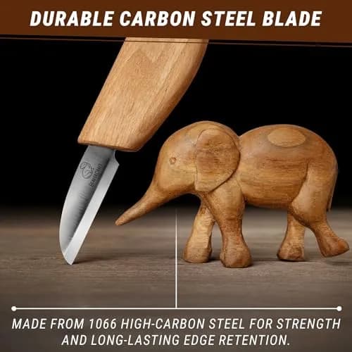 BeaverCraft Whittling Knife C2 6.5" (16.5cm) | Carbon Steel Detail Carving Tool for Beginners thumbnail 5