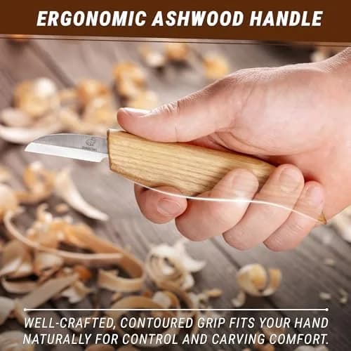 BeaverCraft Whittling Knife C2 6.5" (16.5cm) | Carbon Steel Detail Carving Tool for Beginners thumbnail 7