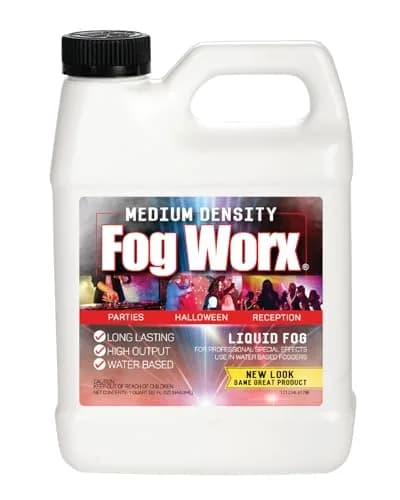 Fog Worx Fog Juice 1.89 L (64 oz) | Premium Water-Based Fog Machine Fluid for Medium Density Fog — Quart