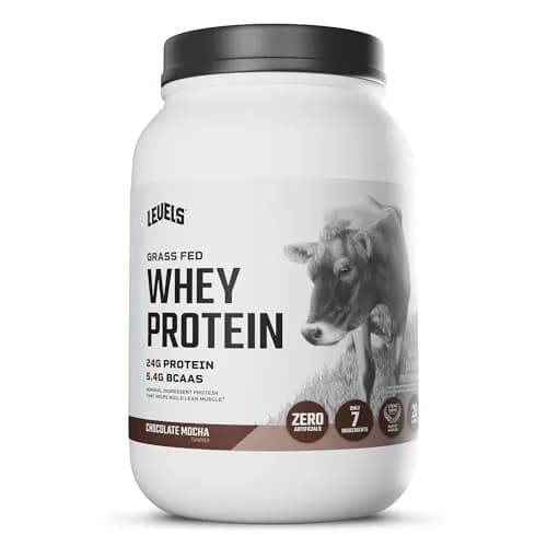 Levels Nutrition Chocolate Mocha Whey Protein Powder 907g (2lb) | Grass-Fed Dairy, 24g Protein Per Scoop thumbnail 1