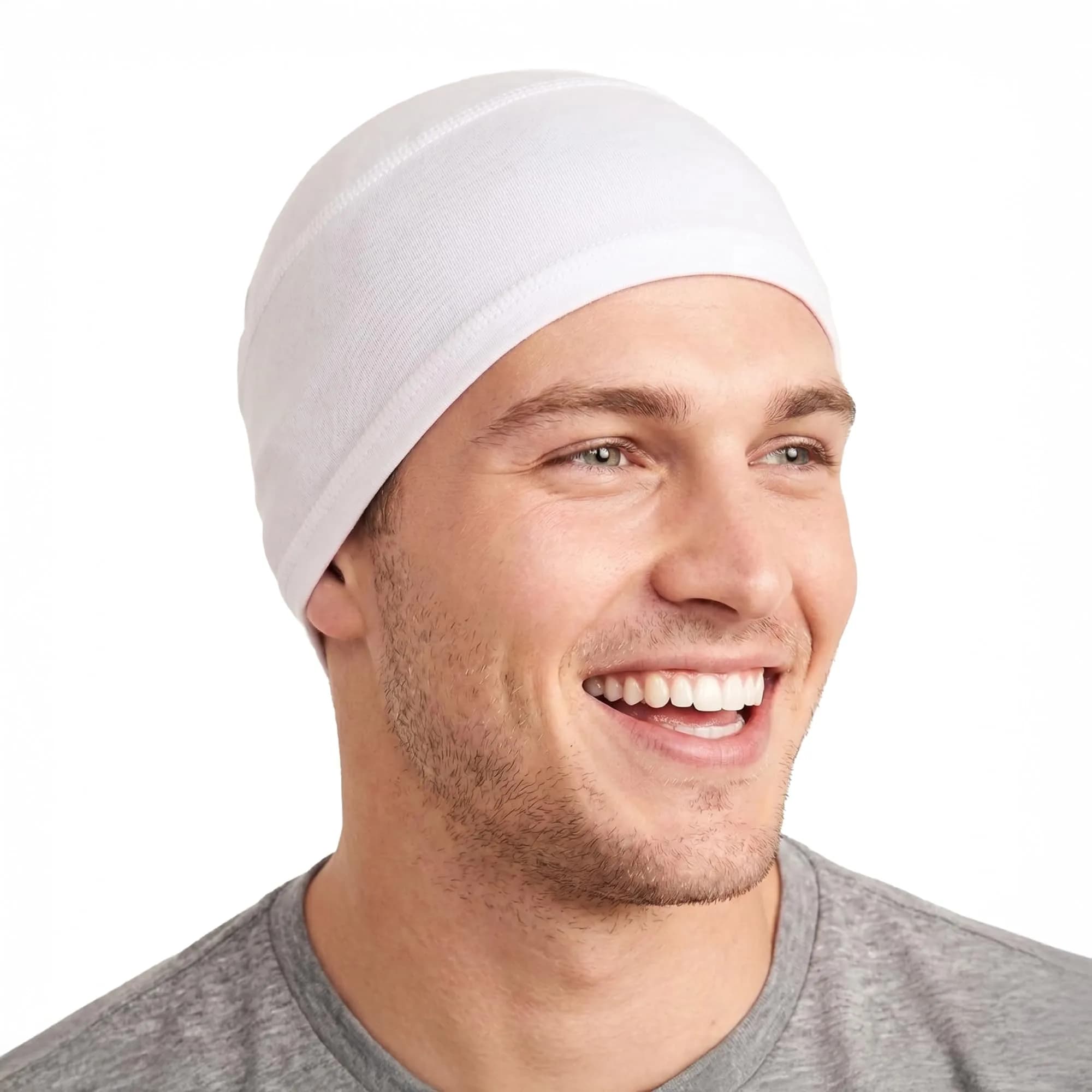 Tough Headwear Skull Cap - Skull Caps for Men - Motorcycle and Bike Helmet Liner - Hard Hat Cooling Hats - No Sweat Head Caps White | UV & Sweat Wicking - main product image