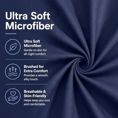 EVOLIVE Microfiber Body Pillow Cover 21"x54" Navy | Ultra Soft & Breathable thumbnail 4