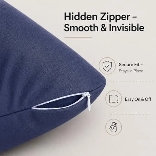 EVOLIVE Microfiber Body Pillow Cover 21"x54" Navy | Ultra Soft & Breathable thumbnail 5