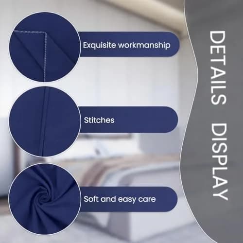 EVOLIVE Microfiber Body Pillow Cover 21"x54" Navy | Ultra Soft & Breathable thumbnail 8