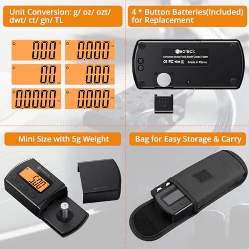 Neoteck Digital Turntable Stylus Force Gauge 0.01g/5.00g with Orange LCD | Essential Tool for Vinyl Enthusiasts thumbnail 4