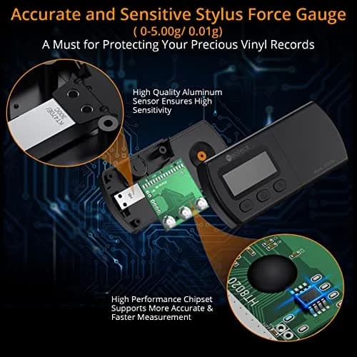 Neoteck Digital Turntable Stylus Force Gauge 0.01g/5.00g with Orange LCD | Essential Tool for Vinyl Enthusiasts thumbnail 2