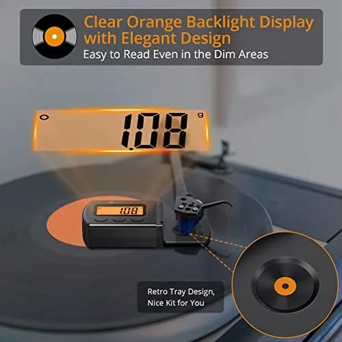 Neoteck Digital Turntable Stylus Force Gauge 0.01g/5.00g with Orange LCD | Essential Tool for Vinyl Enthusiasts thumbnail 3