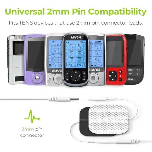 AUVON TENS Unit Electrode Pads 20-Pack | CE & ROHS Approved, Latex-Free, 2" Square thumbnail 5