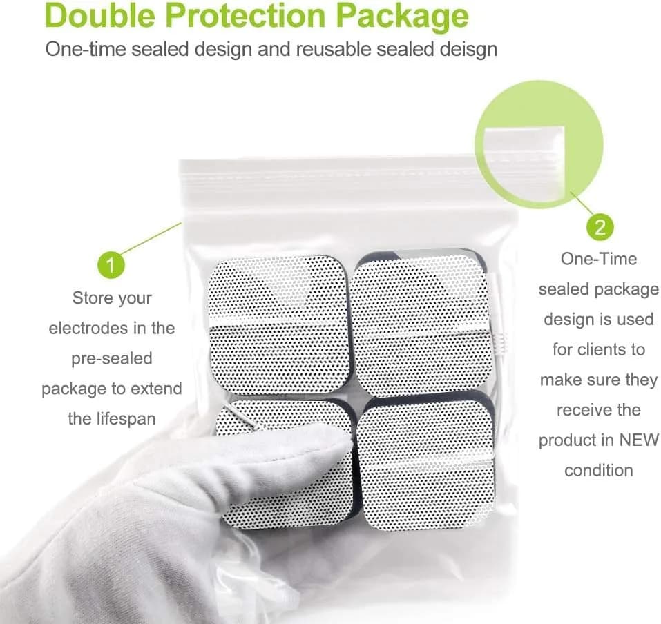 AUVON TENS Unit Electrode Pads 20-Pack | CE & ROHS Approved, Latex-Free, 2" Square - view 6