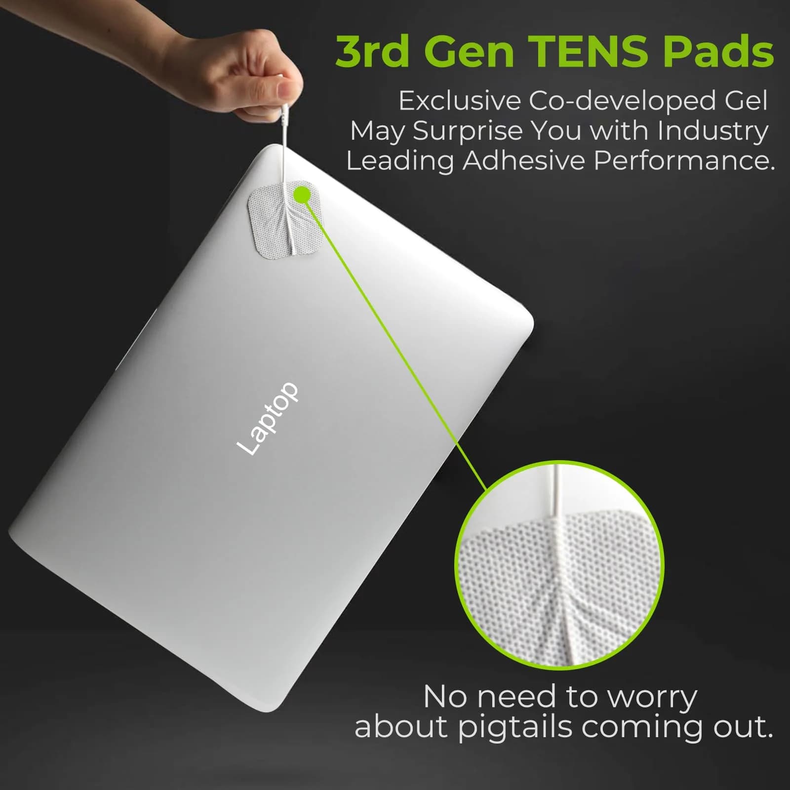 AUVON TENS Unit Electrode Pads 20-Pack | CE & ROHS Approved, Latex-Free, 2" Square - view 2