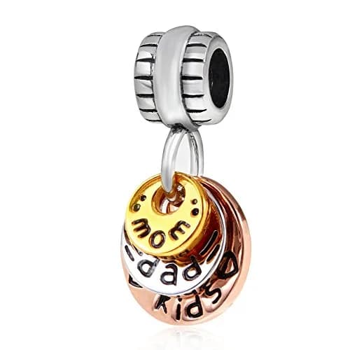 CharmsJewelry Rose Gold Charm 925 Sterling Silver | Elegant Mom Dad Bead for Charms Bracelet thumbnail 1