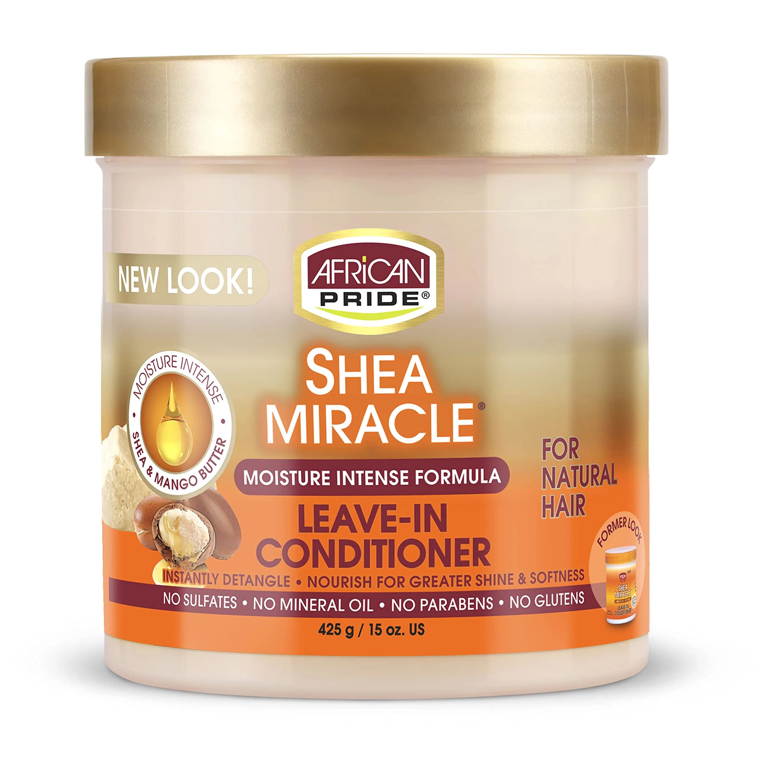 African Pride Shea Miracle Leave In Conditioner 45ml (15 Fl Oz) 3-Pack | Smooths Curls, Coils & Waves — 15 Ounce