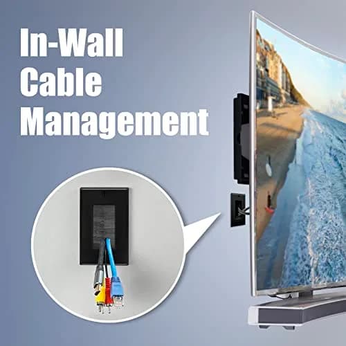 VCE White Decorator Brush Wall Plate for Low Voltage Cables, Single Gang 2-Pack | Clean Cable Management for Wall-Mounted TVs thumbnail 2