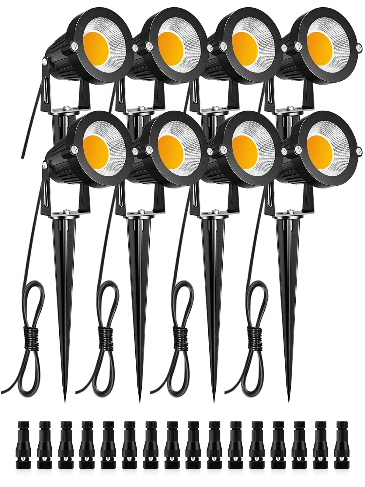 ZUCKEO Low Voltage Landscape Lights LED Landscape Lighting 12V 8 Pack | Waterproof Warm White Garden Spotlights — Warm White