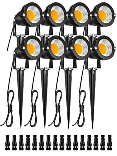 ZUCKEO Low Voltage Landscape Lights LED Landscape Lighting 12V 8 Pack | Waterproof Warm White Garden Spotlights thumbnail 1