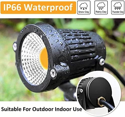 ZUCKEO Low Voltage Landscape Lights LED Landscape Lighting 12V 8 Pack | Waterproof Warm White Garden Spotlights thumbnail 2