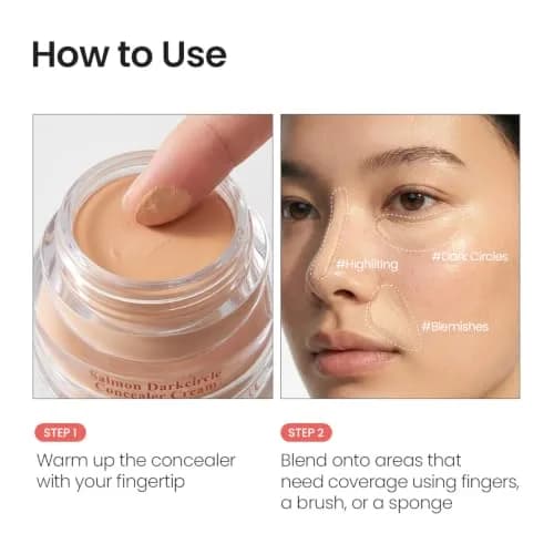 SKINFOOD Salmon PDRN Dark Circle Concealer Cream - 2 Beige, Full Coverage, 10 g | Brightens & Hides Dark Circles thumbnail 7