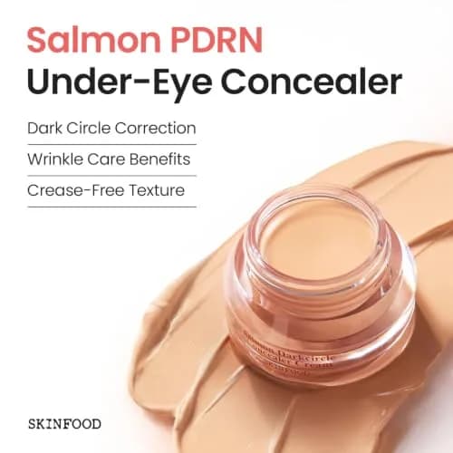 SKINFOOD Salmon PDRN Dark Circle Concealer Cream - 2 Beige, Full Coverage, 10 g | Brightens & Hides Dark Circles thumbnail 2
