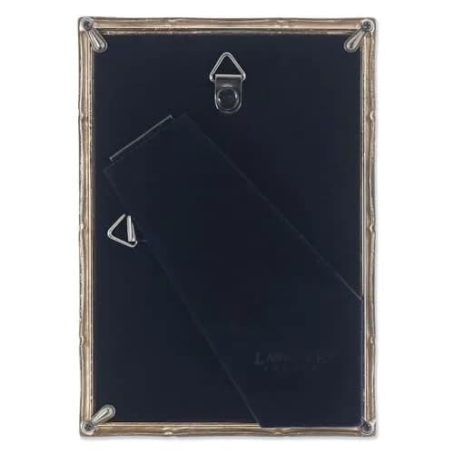 Lawrence 712246 4x6 Gold Metal Picture Frame with Bamboo Design | Elegant Wall & Tabletop Decor thumbnail 2