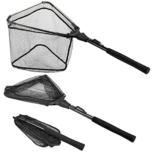 PLUSINNO 20"/52 cm Hoop Size 3 Section Telescopic Fishing Net 59" Extend Length | Catch and Release Net for Bass Trout Salmon thumbnail 1