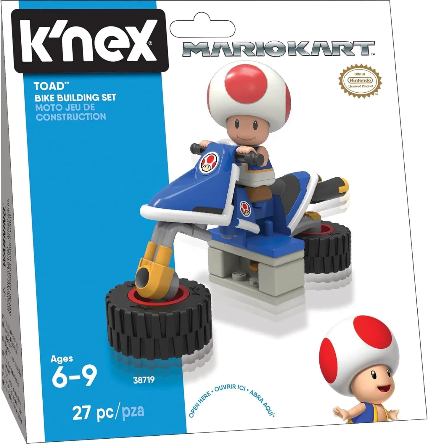 K'NEX Nintendo Mario Kart Toad Bike Building Set | Transforming Hover Bike for Kids 6+