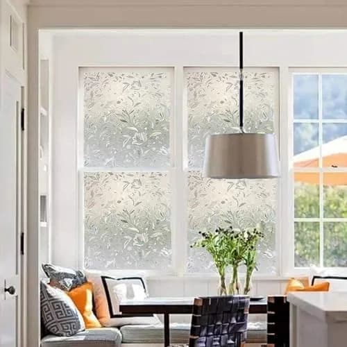 LEMON CLOUD Tulip Stained Glass Window Film 55.7 sq m (19.34 Sq Ft) | Static Cling Privacy & UV Protection thumbnail 2