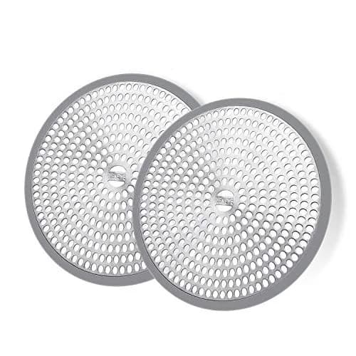 LEKEYE Shower Hair Catcher Drain Protector Strainer Steel & Silicone 2 Pack | Fits Standard Drains thumbnail 1