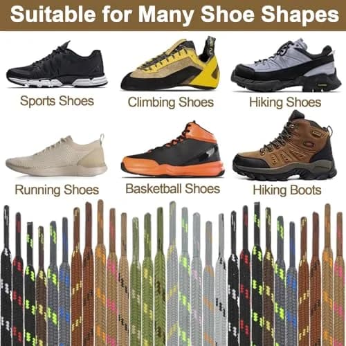 DELELE Round Work Boot Laces 63 Inch (160cm) Black White | 2 Pairs Heavy Duty Polyester Shoelaces thumbnail 5