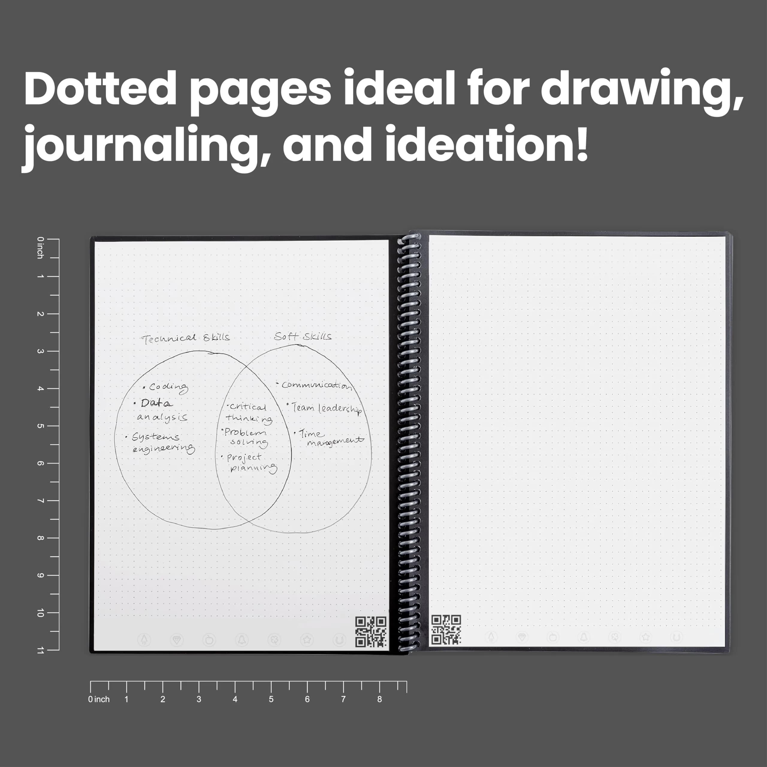 Rocketbook Core Reusable Spiral Notebook, Letter Size 21.6x27.9 cm (8.5x11 inches), Black - Dotted Pages | App-Connected, Erasable, Durable Cover - view 5