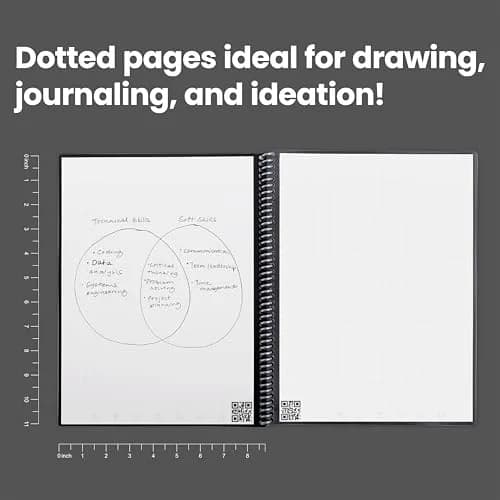 Rocketbook Core Reusable Spiral Notebook, Letter Size 21.6x27.9 cm (8.5x11 inches), Black - Dotted Pages | App-Connected, Erasable, Durable Cover thumbnail 5